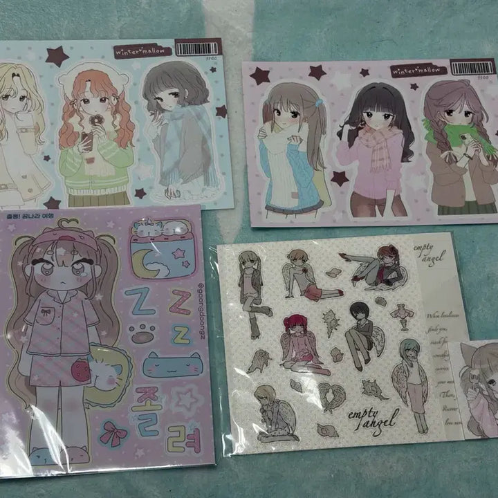 [BUNJANG] Ricomaru Seal Sticker Set (6 Types) + Character Sticker Set (2 Types) / 리코마루 씰스티커 6종+인물스티커2종