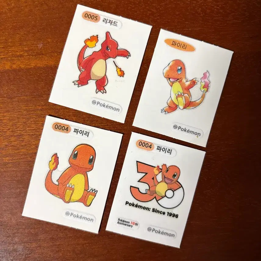 [BUNJANG] Pokemon Charmander Charmeleon Evolution Sticker Set / 포켓몬 파이리 리자드 띠부씰 띠부실