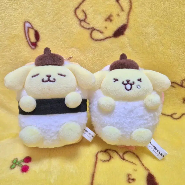[BUNJANG] Sanrio Pompompurin Egg Sushi &amp; Shrimp Sushi Mascot Keyring Plush Bundle Set / (일괄)산리오 폼폼푸린 무뉴구루미 계란 타마고 새우 에비 초밥 마스코트 키링 인형 정품
