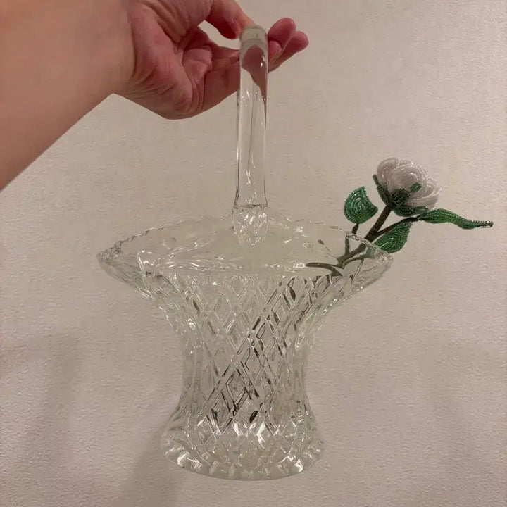 [BUNJANG] Vintage Glass Basket Vase / 글라스 빈티지 바스켓 화병