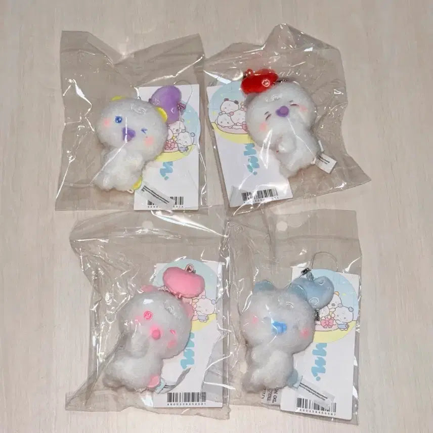 [BUNJANG] PLAVE Baby Mmemo Mobile Charm Keyring Plush Dolls Set / 플레이브 베이비 므메미무 모바일 참 키링 인형 몌무 뫄 미므 므모