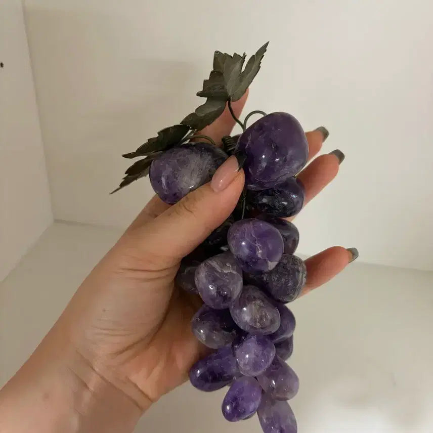 [BUNJANG] Vintage Natural Amethyst Grapes Cluster Objet / 빈티지 천연 자수정 포도송이 오브제 / Amethyst Stone Grapes