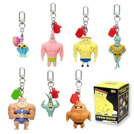 [BUNJANG] Squeezy Muscle Squeezable Keychain / 뚱이 근육 빵빵 키링
