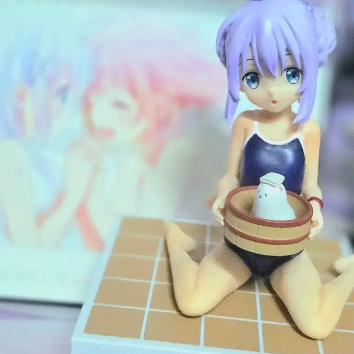 [BUNJANG] Is the Order a Rabbit? Chino School Miz Swimsuit Figure with Badge / 주문토끼 주문은토끼 입니까? 치노 스쿨미즈 학교수영복+뱃지