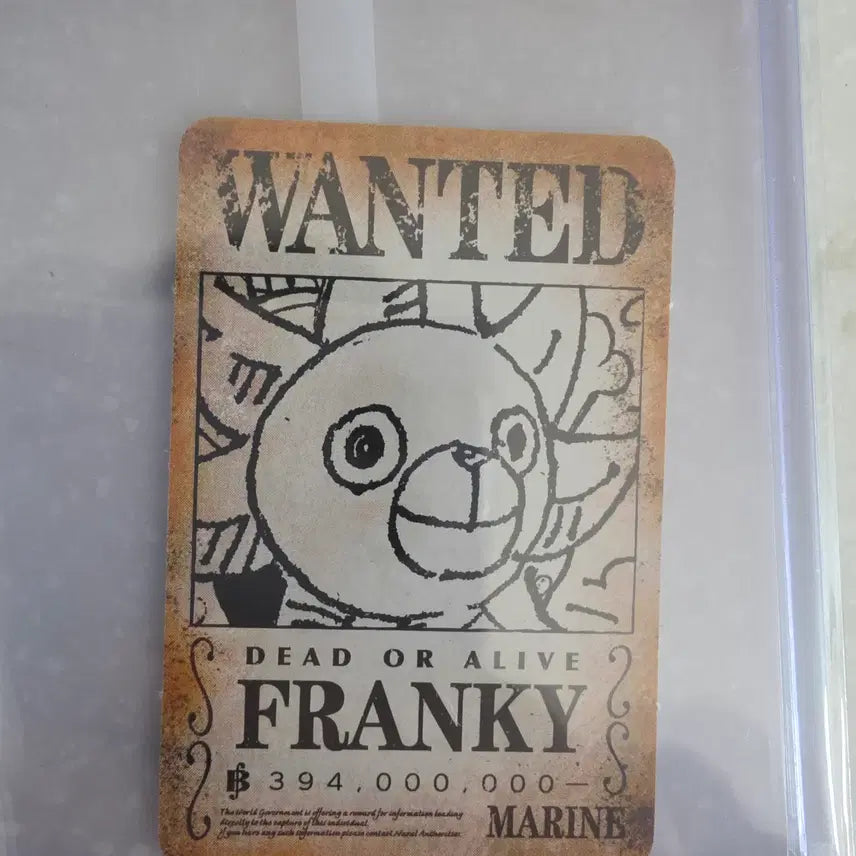 [BUNJANG] One Piece Character Card Frankie (Bounty Poster Design) / 원피스 캐릭터 카드 프랑키 (현상수배서 디자인)