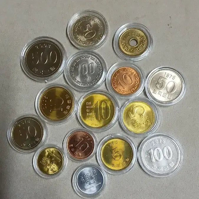 [BUNJANG] Korean Coin Unused 15-Type Bundle Set / 옛날돈 한국의주화 미사용 15종일괄