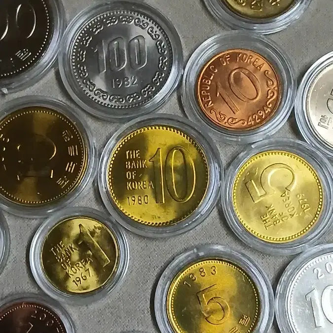 [BUNJANG] Korean Coin Unused 15-Type Bundle Set / 옛날돈 한국의주화 미사용 15종일괄