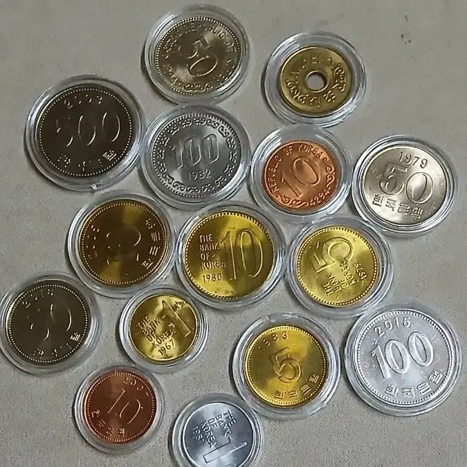 [BUNJANG] Korean Coin Unused 15-Type Bundle Set / 옛날돈 한국의주화 미사용 15종일괄