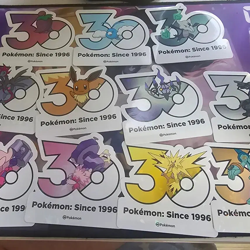 [BUNJANG] Pokemon 30th Anniversary Stickers Bundle Set / 포켓몬 30주년 스티커 일괄판매