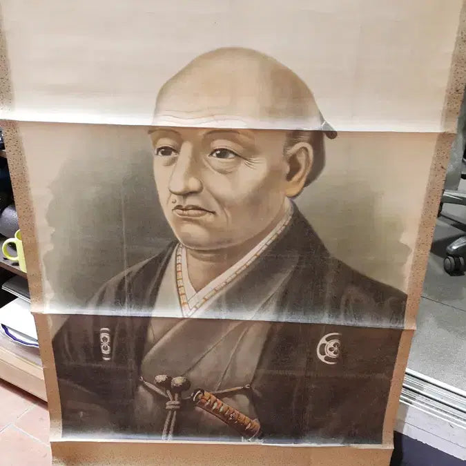 [BUNJANG] Antique Scroll Painting with Calligraphy / 오래된 인물 족자