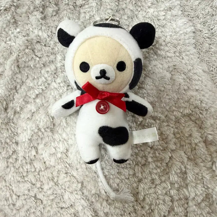 [BUNJANG] Classic Rilakkuma Cow Costume Plush Keychain / 고전 젖소 코리락쿠마