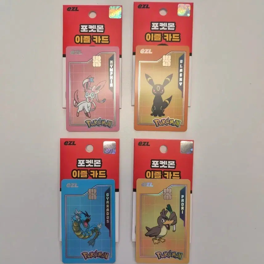 [BUNJANG] Izle Pokemon Transit Card Set (4 Types) / (4종 일괄) 이즐 포켓몬 교통카드 님피아 블래키 갸라도스 파오리
