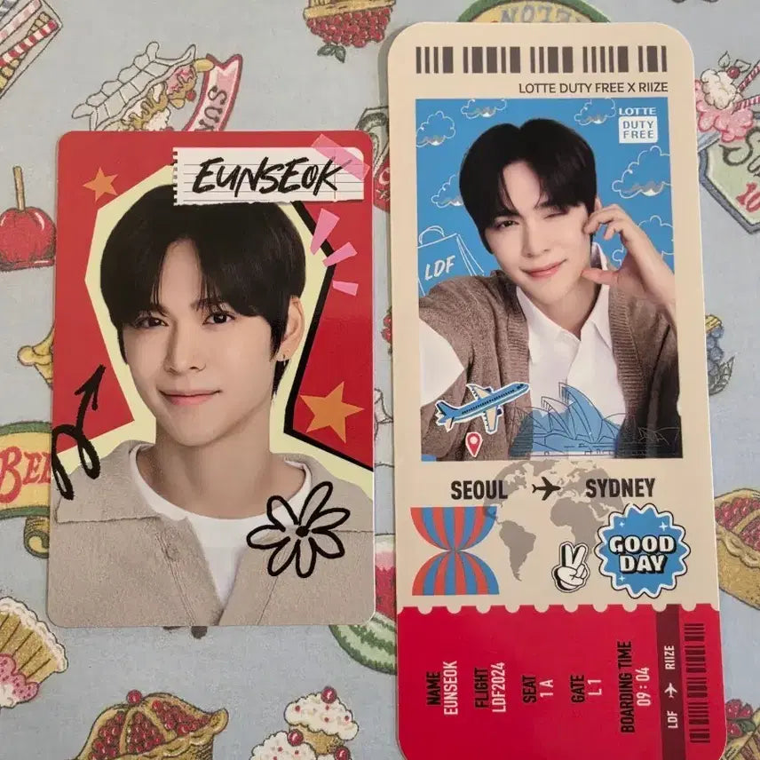 [BUNJANG] RIIZE Eunseok Lotte Duty Free Photocard &amp; Sticker Set / 라이즈 은석 롯데면세점 포토카드,스티커