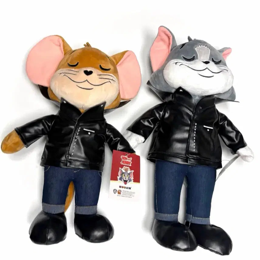 [BUNJANG] Tom and Jerry Leather Jacket Set / 톰과제리 인형 레더 자켓 세트