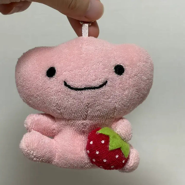 [BUNJANG] Strawberry Kogepang Plush Keychain / 수건 재질 딸기 코게빵 인형 키링
