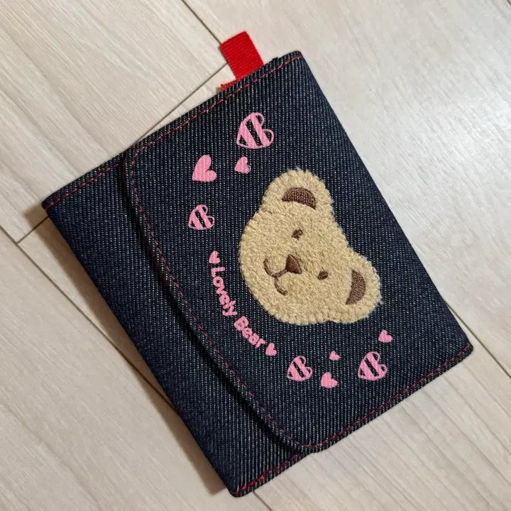 [BUNJANG] Denim Teddy Bear Wallet / 고전 문구 대님 곰돌이 테디베어 지갑