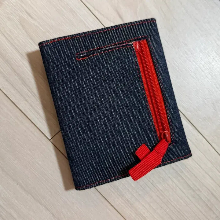 [BUNJANG] Denim Teddy Bear Wallet / 고전 문구 대님 곰돌이 테디베어 지갑