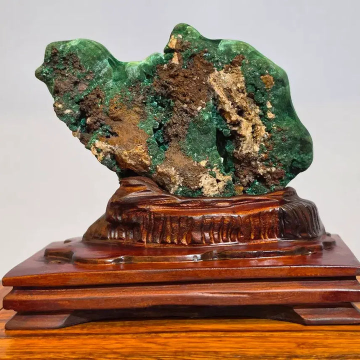 [BUNJANG] Malachite Peacock Stone Raw Stone Scholar&