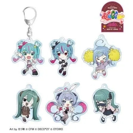 [BUNJANG] Deconina Hatsune Miku Rabbit Hole Chibi Acrylic Keyring / 데코니나 하츠네 미쿠 래빗홀 레빗홀 치비캬라 트레이딩 아크릴 키링