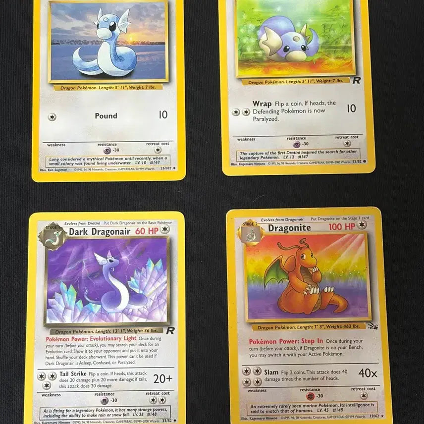 [BUNJANG] Pokemon TCG 1990s Old Back Booster Pack (1st Edition) Dragonite Evolution Set - North American Edition / 포켓몬카드 1990년대 올드백(초판) 망나뇽 진화세트 북미판