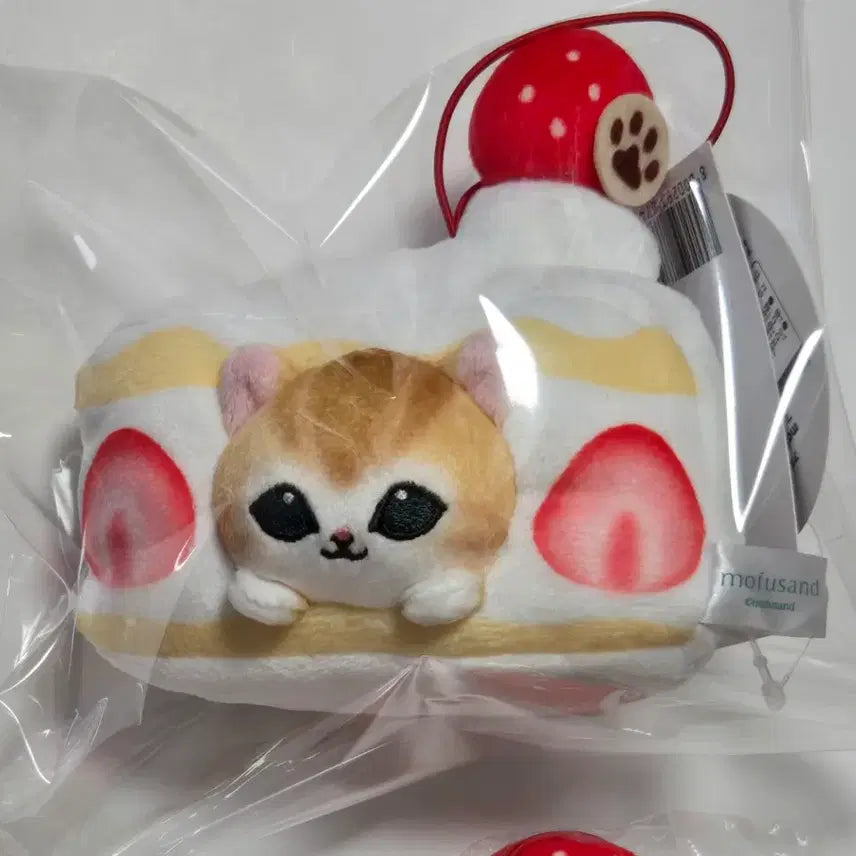 [BUNJANG] Mofusand Strawberry Cake Mascot Plush Charm / [새상품]모프샌드 모후샌드 디저트 스위츠냥 딸기 케이크 마스코트 인형