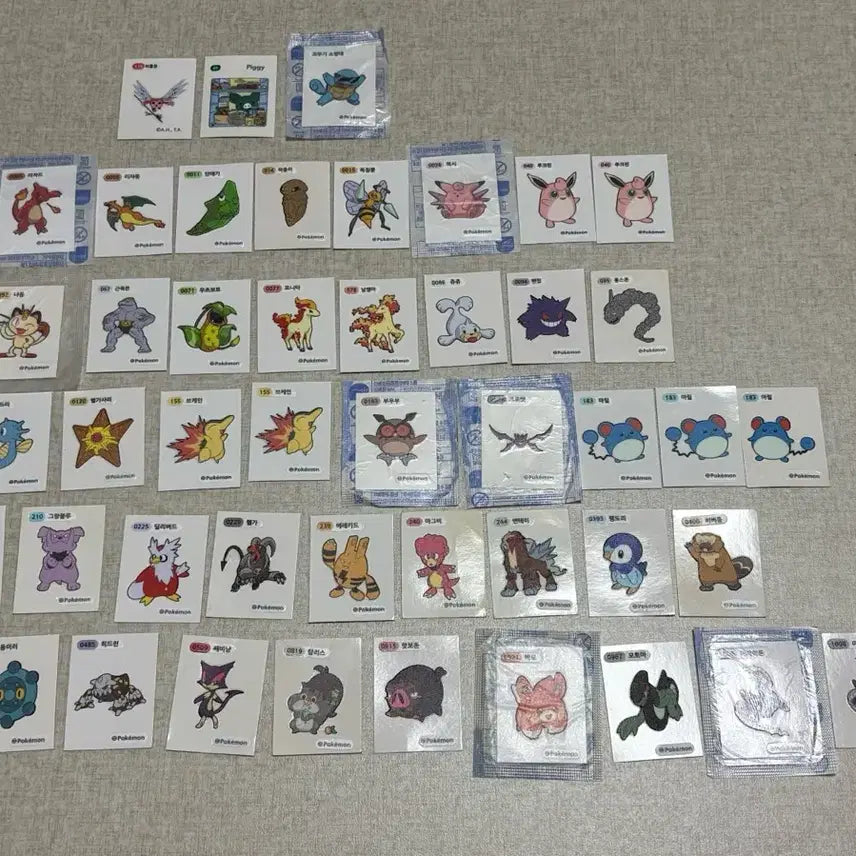 [BUNJANG] Pokemon Bread Stickers Bundle Set / 포켓몬빵 띠부띠부씰 꼬부기특공대 외 44개 일괄로 팝니다!