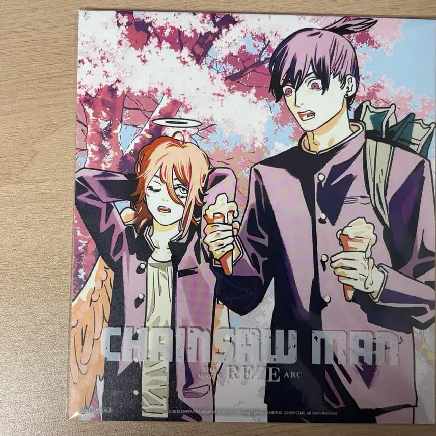 [BUNJANG] Chainsaw Man Angel Devil Base Yard Keychain + Original Art Shikishi Special Set / 체인소맨 천사의악마 베이스야드 키링+원화 색지 특전