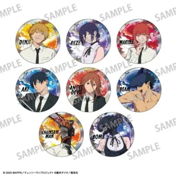 [BUNJANG] Chainsaw Man Metallic Can Badge Set (8 Types) / 체인소맨 메탈릭 캔뱃지 8종 일괄