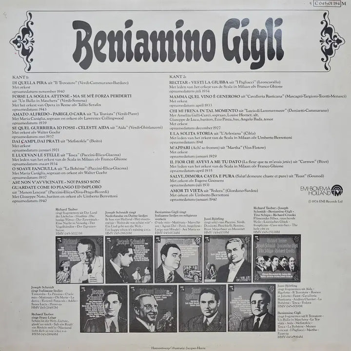[BUNJANG] Beniamino Gigli Opera Arias LP / 벤자미노 질리 LP