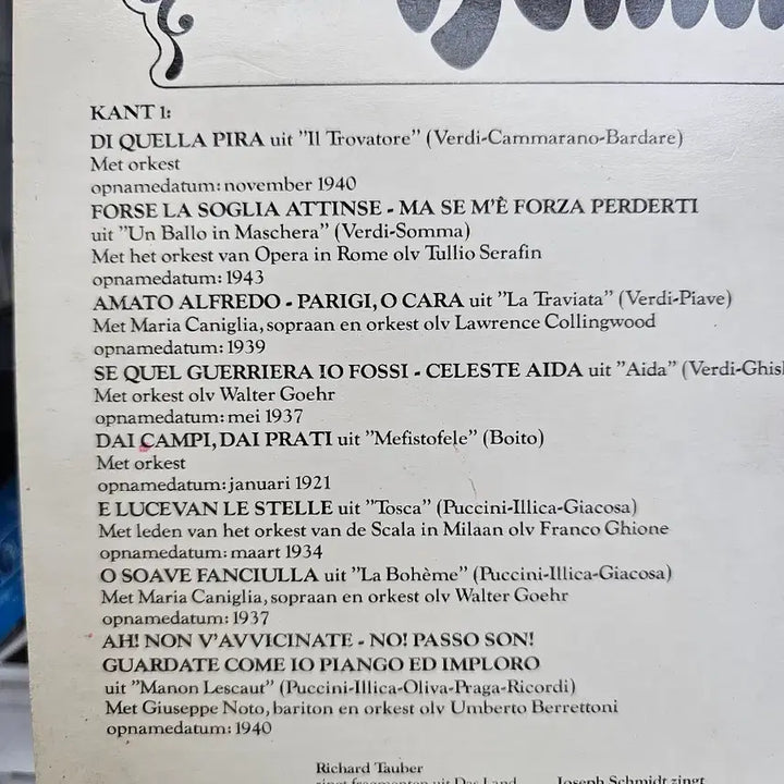 [BUNJANG] Beniamino Gigli Opera Arias LP / 벤자미노 질리 LP