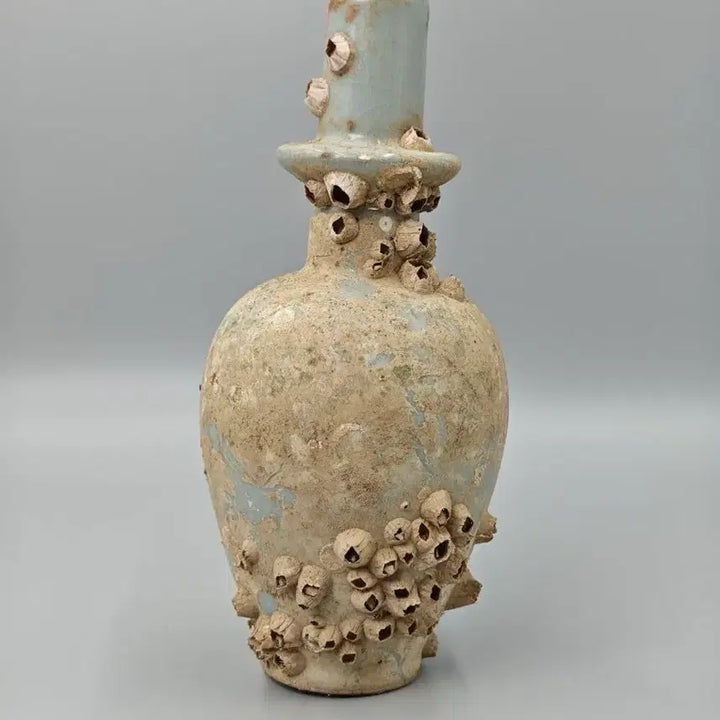 [BUNJANG] Goryeo Dynasty Celadon Long-Necked Vase (Janggyeongbyeong) - Maritime Excavated / 송대 여요계 청자 해양출토 장경병 중국도자기 골동품 고미술품 수집품
