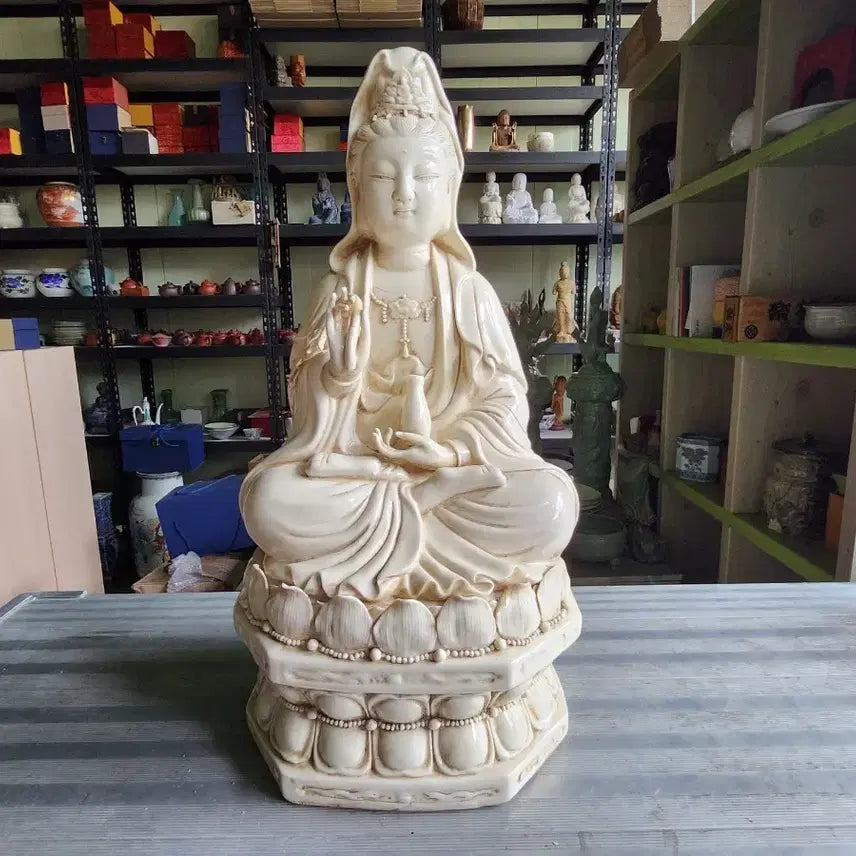 [BUNJANG] Dehua Porcelain Guanyin Statue / 중국도자기 덕화요 관세음보살 좌상