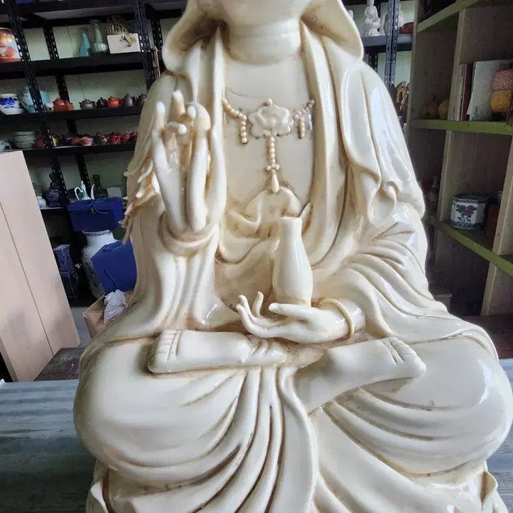 [BUNJANG] Dehua Porcelain Guanyin Statue / 중국도자기 덕화요 관세음보살 좌상