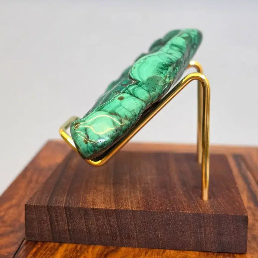 [BUNJANG] Malachite Peacock Stone Mineral Display Stone with Stand / 26090305 한송이 목단꽃이 활짝 핀 말라카이트 공작석 광물 수석 팝니다