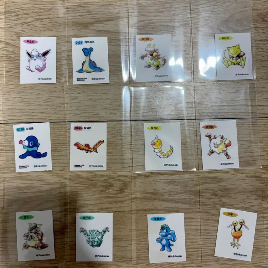 [BUNJANG] Pokemon Bread 30th Anniversary Stickers 12-Piece Set / 포켓몬 빵 30주년 띠부씰 12종 세트