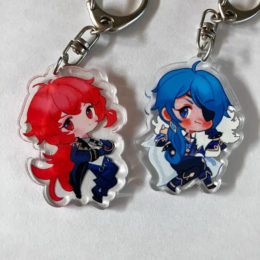 [BUNJANG] Genshin Impact Diluc &amp; Kaeya Keychain Bundle / 원신 다이루크, 케이아 키링