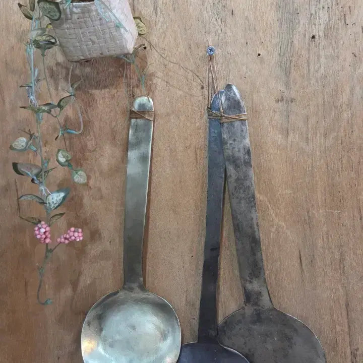 [BUNJANG] Korean Traditional Brass Rice Ladles (3 pcs) / 민속품  / 놋주걱/ 동주걱 3점