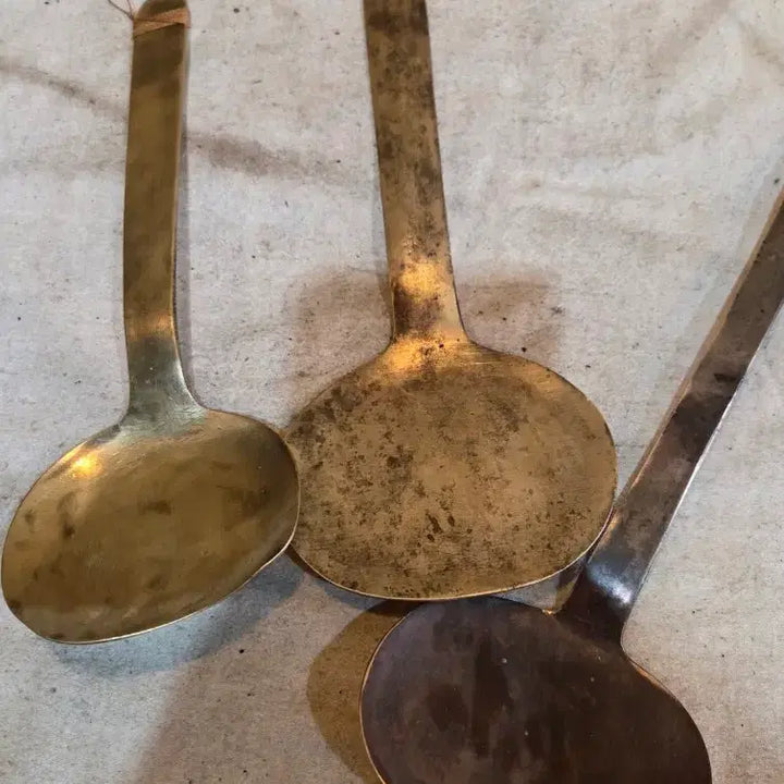 [BUNJANG] Korean Traditional Brass Rice Ladles (3 pcs) / 민속품  / 놋주걱/ 동주걱 3점