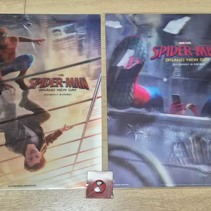 [BUNJANG] Spider-Man Lenticular Poster &amp; Pin Badge Set / 스파이더맨 렌티큘러 포스터 핀뱃지