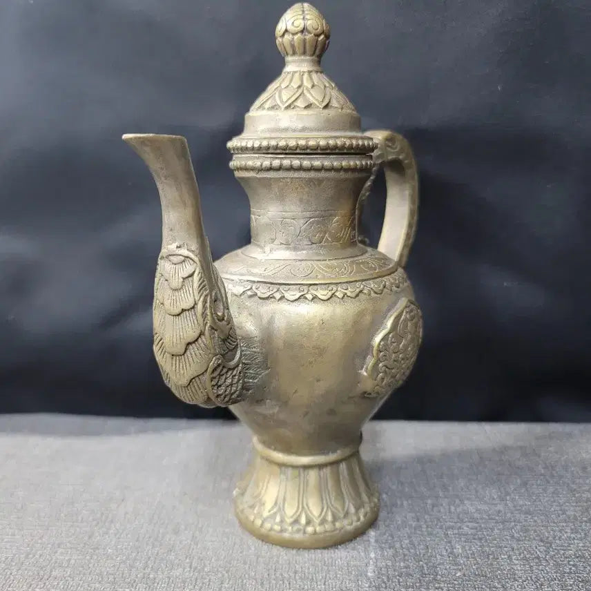 [BUNJANG] Brass Water Container with Fine Engravings / 백동 주자