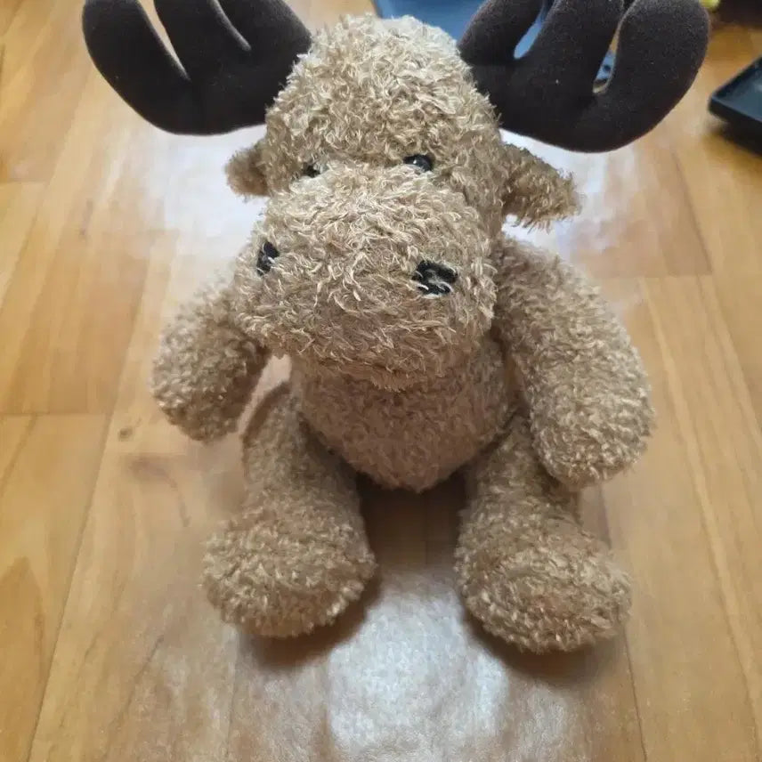 [BUNJANG] Brown Moose Stuffed Animal with Large Antlers / 갈색 무스 순록 사슴 봉제인형 큰뿔 동물인형