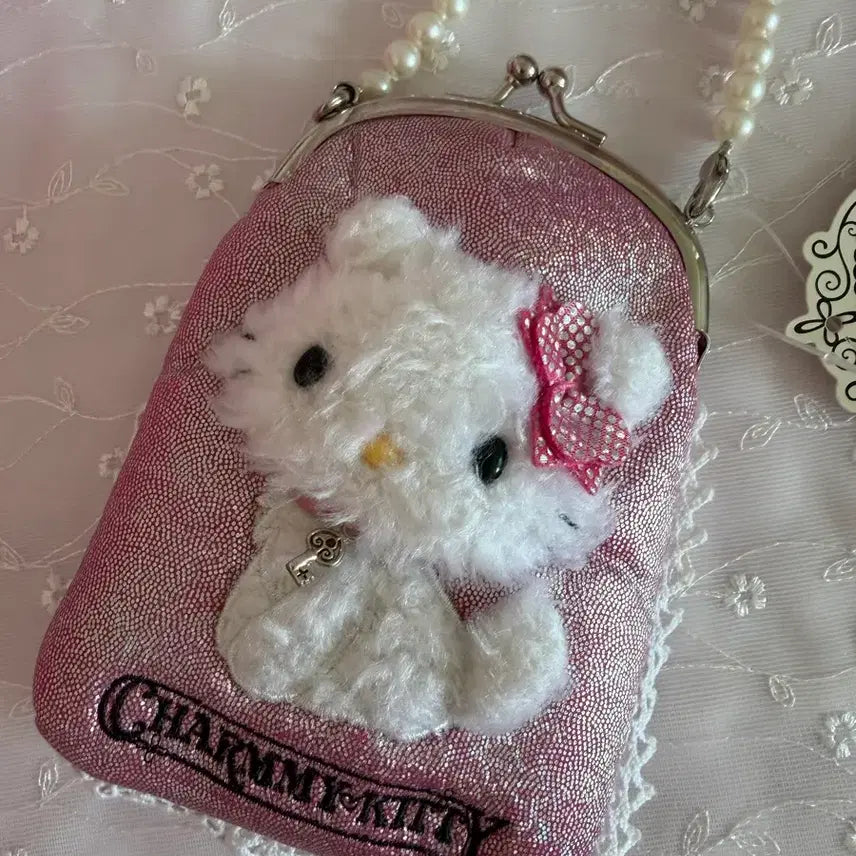 [BUNJANG] Classic Charmmy Kitty Pearl Gamaguchi Bag / 고전 챠미 키티 가마구치 진주 가방