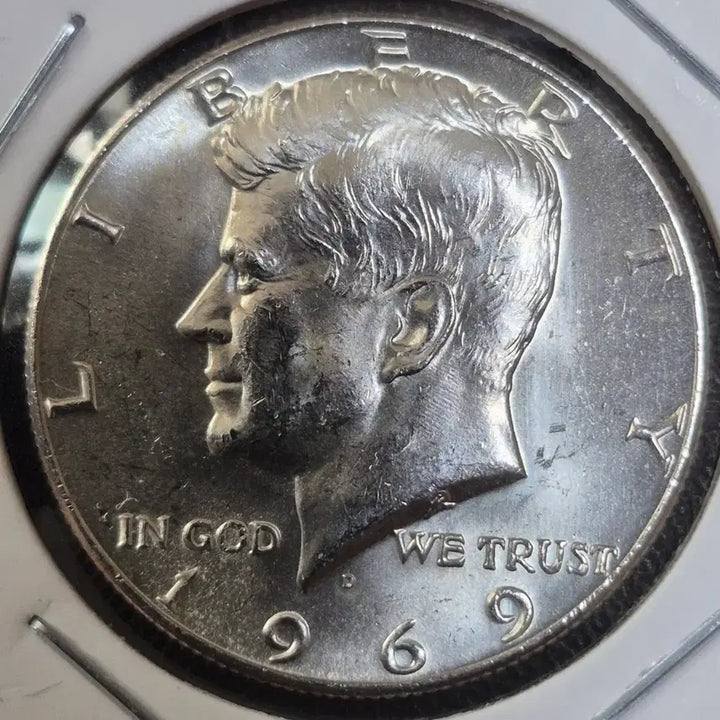 [BUNJANG] 1969 D Kennedy 50 Cent Silver Coin (40%) - Double Rim Error / 케네디 50센트 은화 40%1969년D.날자. 더블 링에러