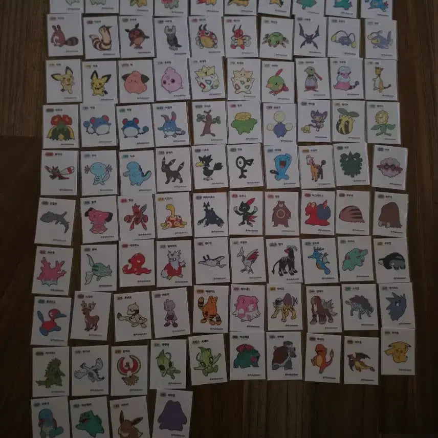 [BUNJANG] Pokemon Stickers Bundle - 200 pcs (Gen 1 &amp; Gen 2) / 포켓몬 띠부씰 1세대 106장 2세대 94장 총 200장 일괄판매합니다
