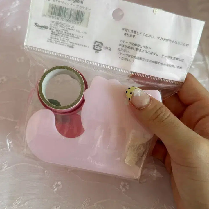 [BUNJANG] Vintage Hello Kitty Tape Cutter &amp; Stickers (Sealed) / 미개봉 새상품) 고전 키티 테이프 커터기