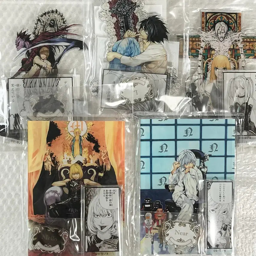 [BUNJANG] Death Note Original Exhibition Limited Light Yagami L Misa Mello Near Acrylic Stand Bundle Set / 데스노트 원화전 한정 라이토 엘 L 미사 멜로 니아 아크릴스탠드 미개봉 일괄