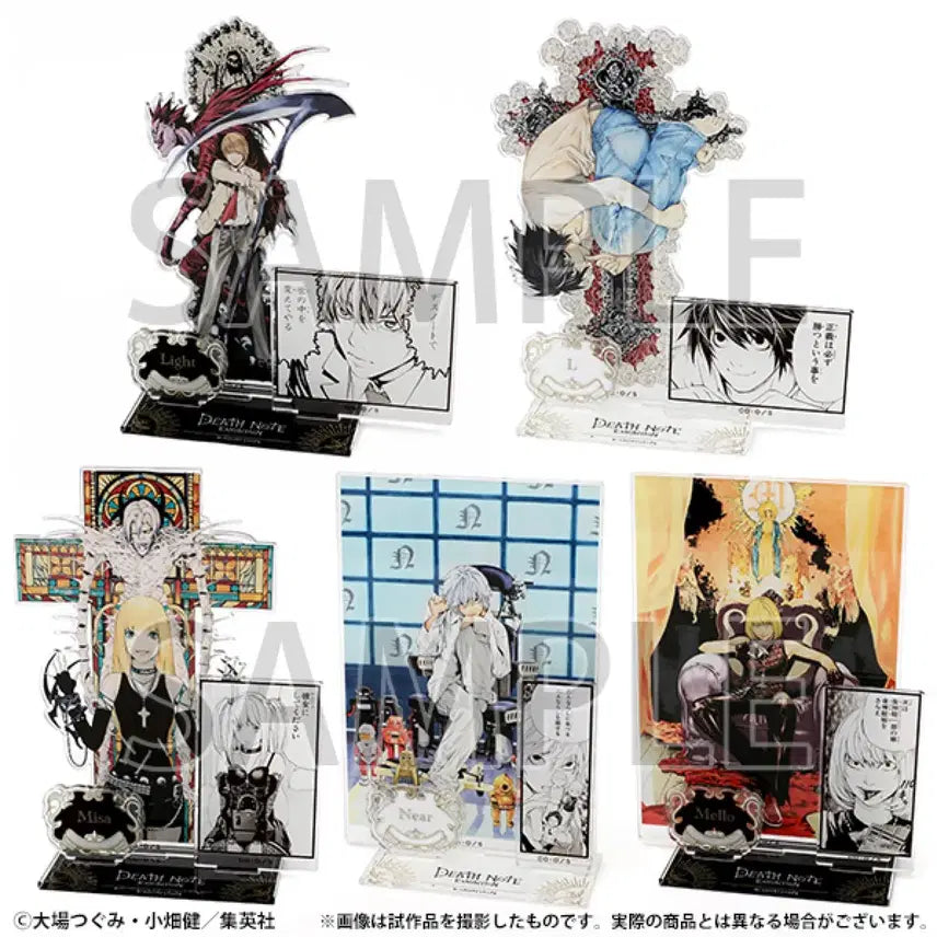 [BUNJANG] Death Note Original Exhibition Limited Light Yagami L Misa Mello Near Acrylic Stand Bundle Set / 데스노트 원화전 한정 라이토 엘 L 미사 멜로 니아 아크릴스탠드 미개봉 일괄