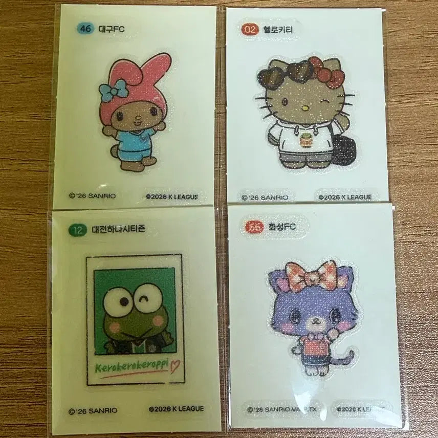 [BUNJANG] Sanrio x K League Mini Stickers Bundle Set / 산리오 k리그 띠부씰 판매해요 헬로키티 마이멜로디 케로케로케로피