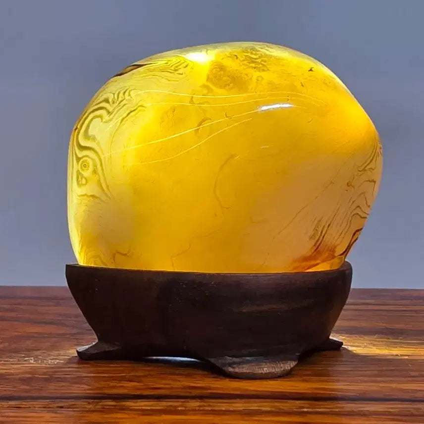 [BUNJANG] Agate Stone Mineral Specimen with Auspicious Patterns and Stand / 26090323 좋은 기운을 내뿜는 문양이 영롱한 마노석 광물 수석 팝니다