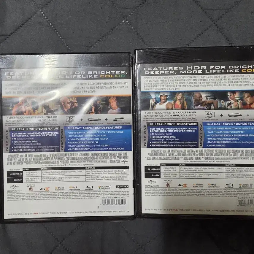[BUNJANG] Fast &amp; Furious 1 &amp; 2 4K UHD Blu-ray Bundle (Sealed) / 분노의 질주 1, 2 편 4K UHD 블루레이 미개봉 일괄